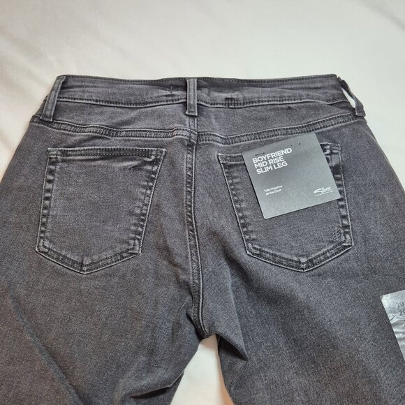 Silver Jeans Women's Size 29 Black Denim Boyfriend Comfort Distressed 29" (62) - Picture 3 of 12